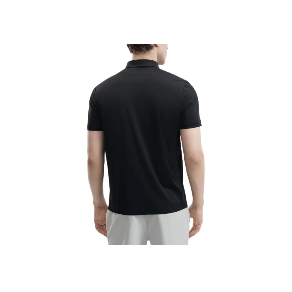 Fila Solid Color Fitted Short Sleeve Polo Shirt Men Tops Black F11M422114F-BK