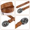 Vintage Design PU Leather Belt Men Punk-Embossed Westerns Denim Belt With Buckle Adjustables Soft Belt 110/115//120/125cm
