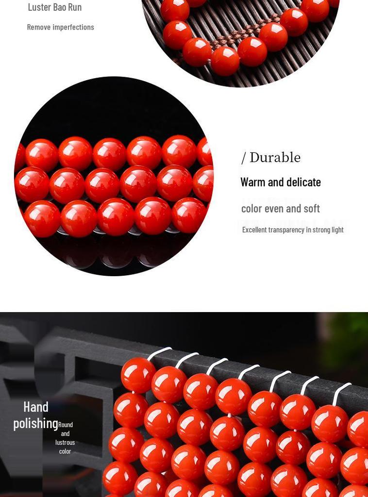 Second Gen Southern Red Agate Beads: Semi-finished DIY Jewelry Accessories for Beaded Bracelets and Necklaces.