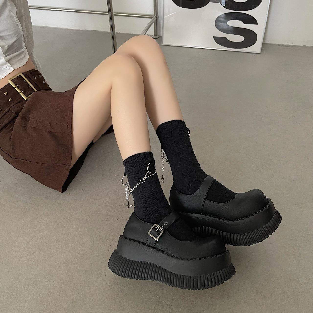 Милые милые осенние туфли Мэри Джейн женские туфли-лодочки на танкетке на высоком каблуке — фото 3