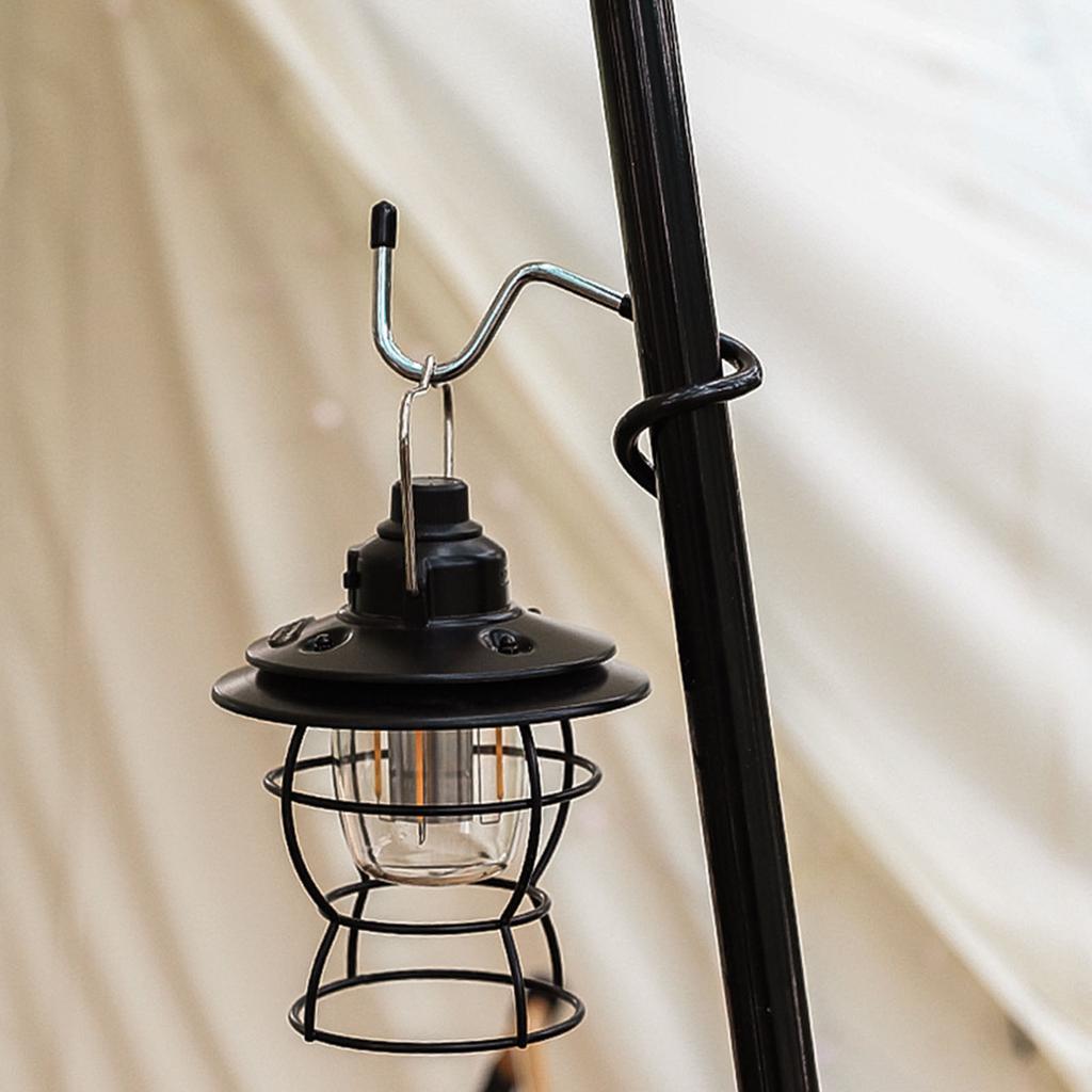 Gancho Lanterna de Camping Formato S Antiderrapante Aço Inoxidável Borracha Multifuncional Pendurador de Lâmpada de Tenda para