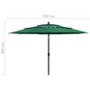 3 Layer Green Sun Umbrella with Aluminum Pole 3.5 m