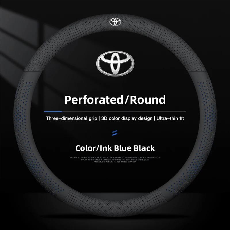 Hot For Toyota For Toyota 2026 New Hub Caps 38cm Diameter Leather Car Steering Wheel Cover For Toyota Corolla Aygo CHR Camry Rav