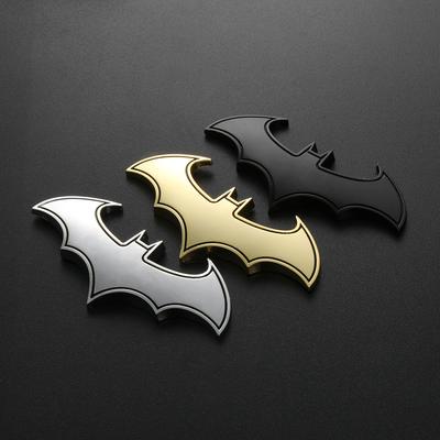 New 3D Car Sticker Metal Bat Decal Gold/Silver/Black Auto Vehicle Emblem Tail Badge Cool Styling Motorcycle Decoration Accessory