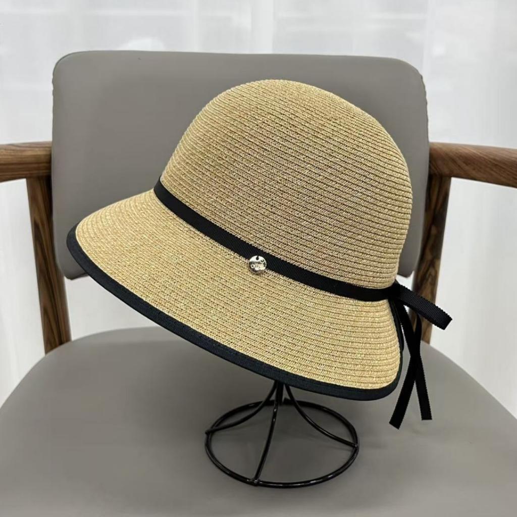 Straw hat women's seaside sunshade sunscreen hat foldable slit sun hat summer travel UV protection basin hat