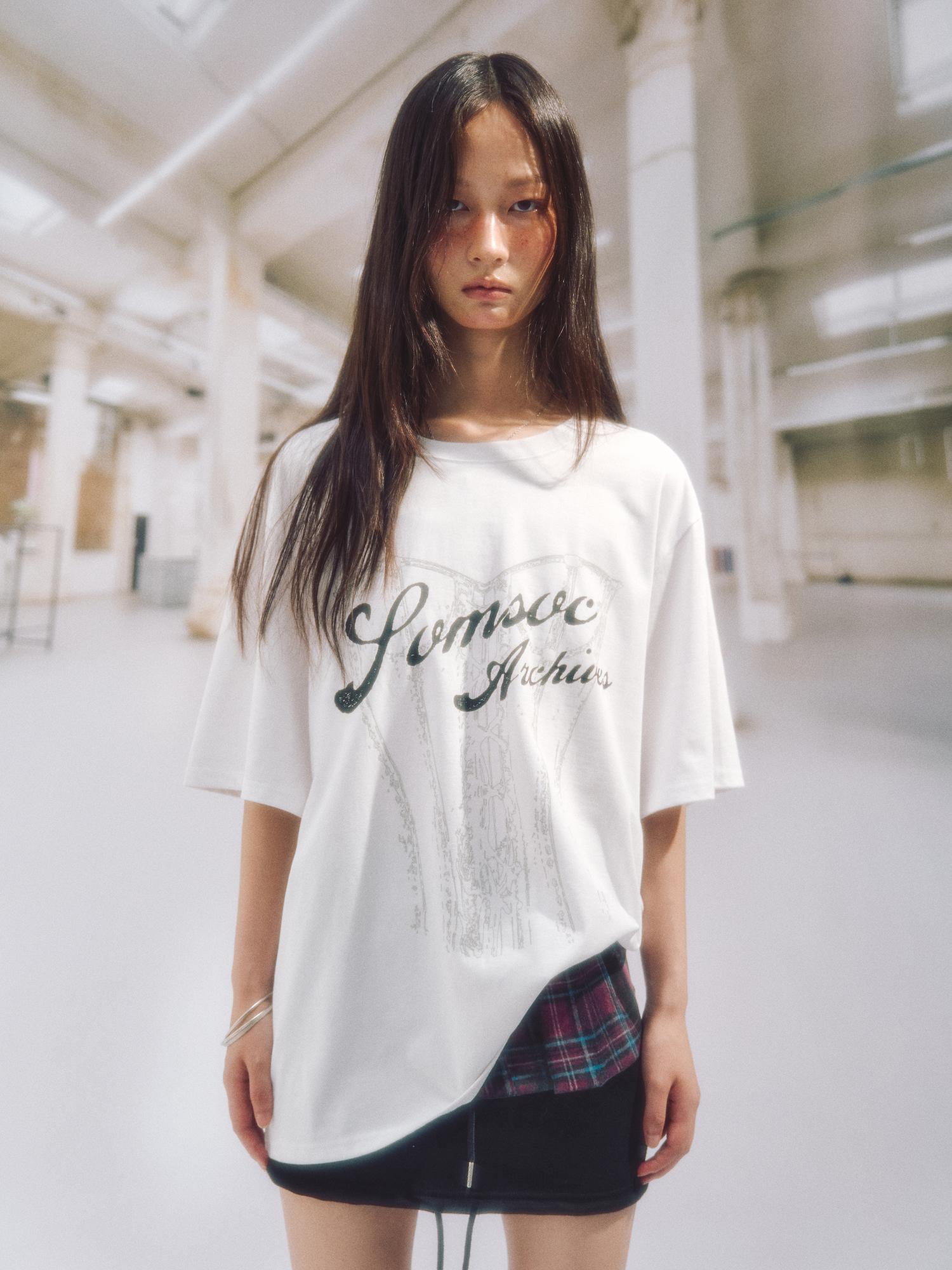 Som Sok Trompe Loeil Corset Top_White White