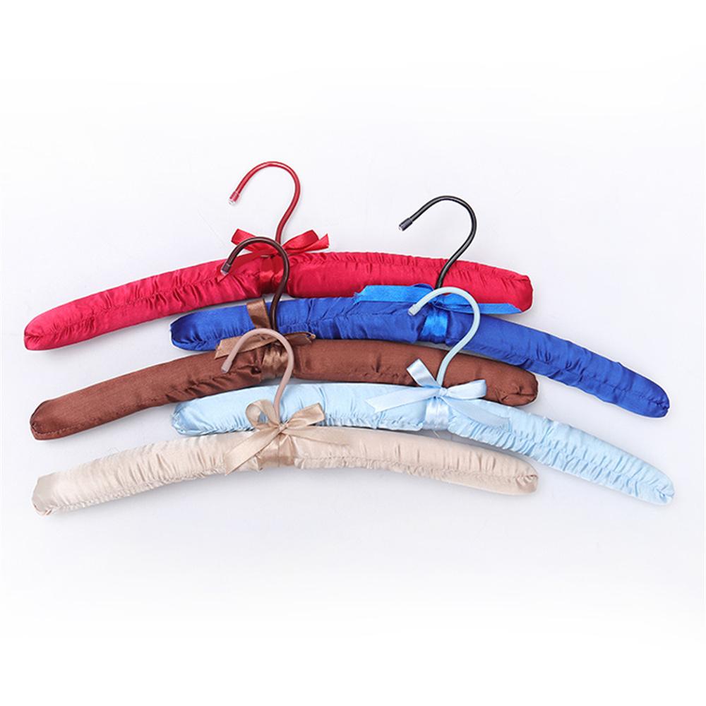 1PC Satin Padded Clothes Hanger Silk Wrapped Coat Rack Wrinkle Non-slip Coat Hanger Dress Clothes Sponge Hanger