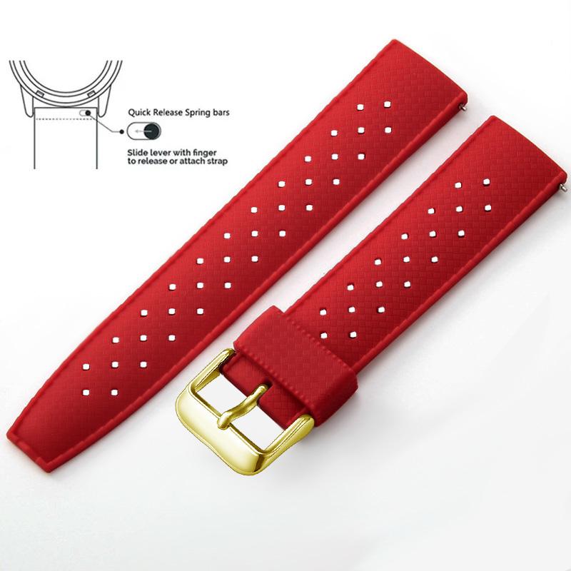 Tropical Silicone Watch Band Quick Release Watch Band 18mm 20mm 22mm Rubber Tropic Smart Watch Strap Waterpfroof Muti-Color