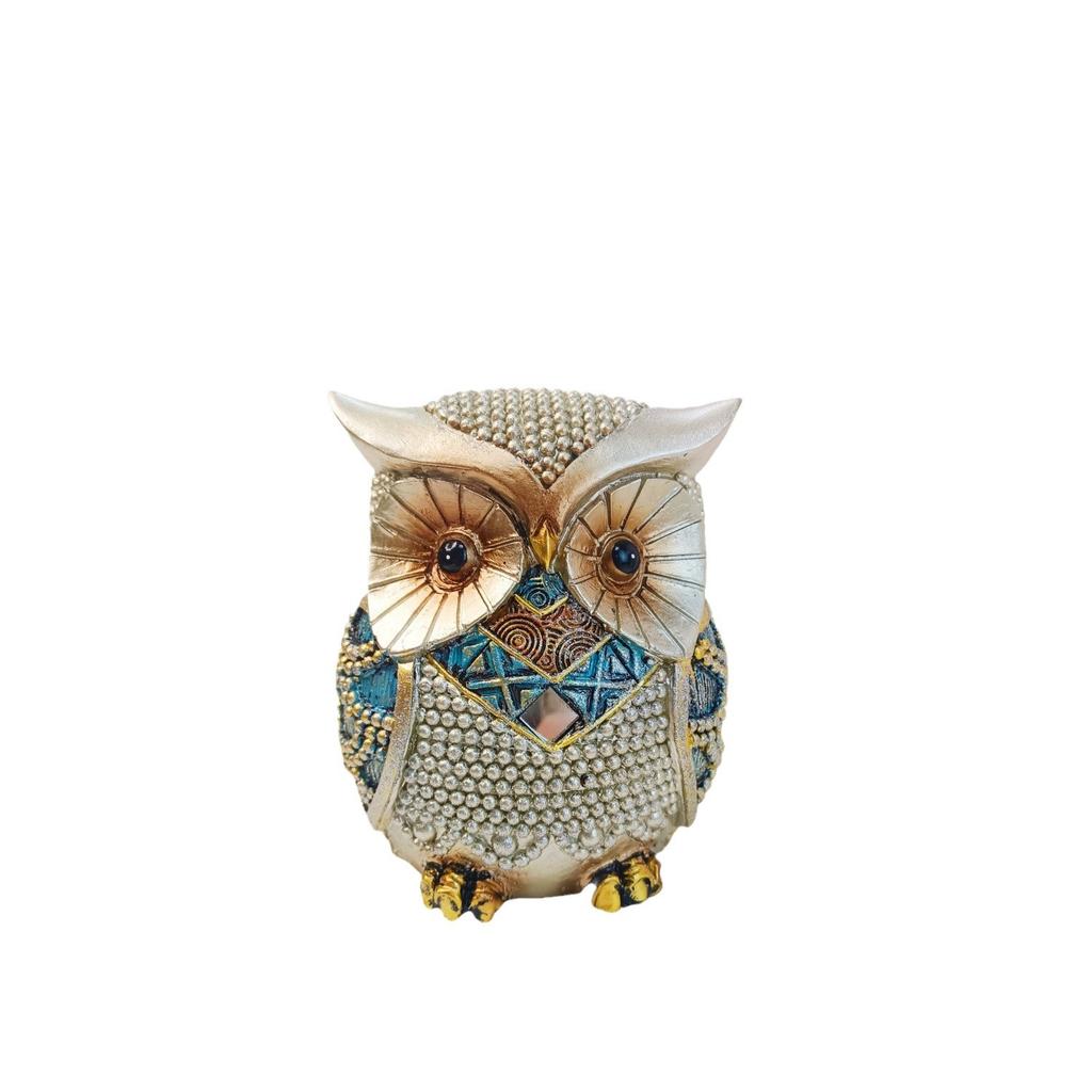 Retro Leichter Luxus Eulen Ornamente Tier Harz Handwerk Statue Zuhause Wohnzimmer Schreibtisch Ausstellungshalle Eingang Dekoration