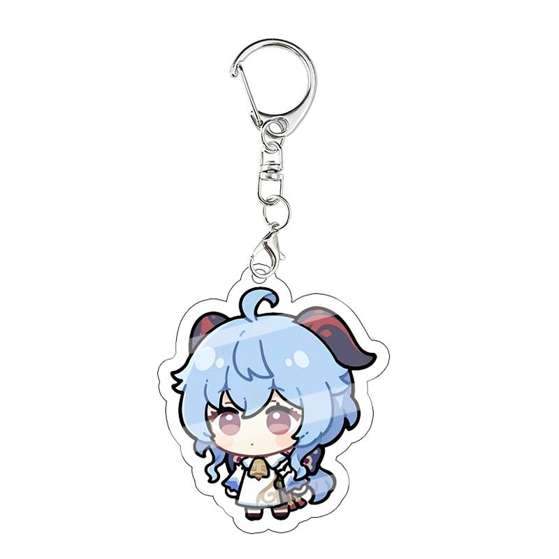Genshin Impact Kinich Furina Layla Acrylic Keychain Decoration Accessories Pendant Keychain Characters Figure Bag Birthday Gift