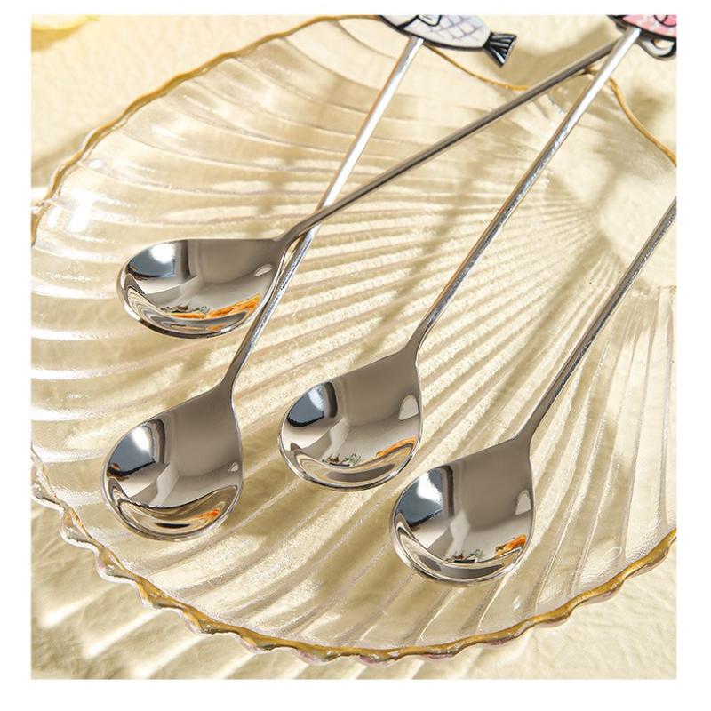 Katzenlöffel aus Edelstahl im japanischen und koreanischen Stil mit hoher Ästhetik, Kaffeelöffel, Dessertlöffel, Honigrührlöffel, winziger Löffel, Kuchenlöffel