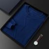 Men's Thickened Cashmere Sweater: Autumn/Winter Round Neck, Musical Note Design, Business Casual