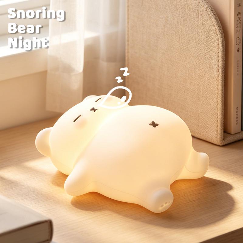 Silicone Panda Night Light: Baby Bedroom Lamp, Eye-Friendly & Rechargeable for Night Feeding