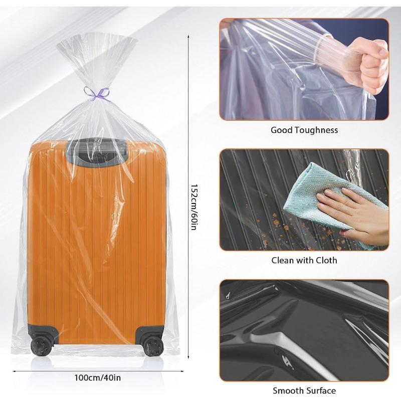 10Pcs Extra Large Clear Plastic Bags, 100x152cm, Large Reusable PE Plastic Bags for Luggage, Luggage, Furniture, Quilts, Chairs, PE Toys
