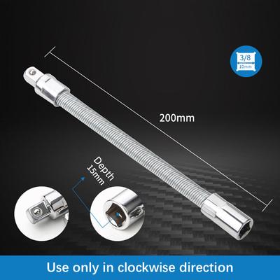 3Pcs Flexible Socket Extension Cables 1/4 3/8 1/2 Flex Socket Extension Bar Set Drive Light Impact