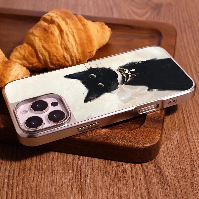 Extravagant cat is suitable for Apple IPhone16/17pro mobile phone case 14 matte PC13 premium 12 female 15 hard case
