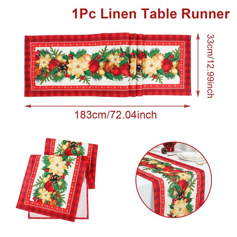 

Рождественская льняная дорожка для стола Веселое рождественское украшение для дома 2024 Рождественский декор для вечеринки Украшение Навидад Натал С Новым годом 2025