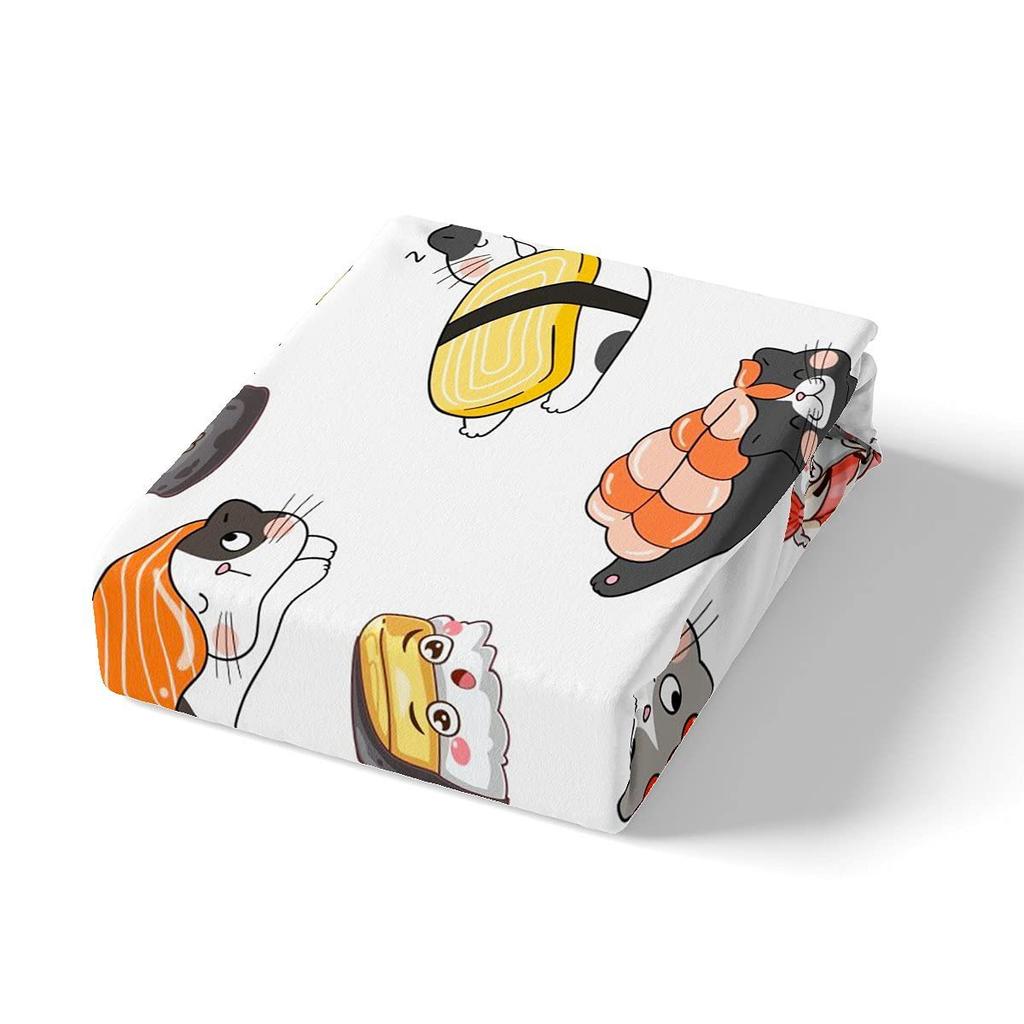 Sushi Duvet Cover Cute Rice Ball Bedding Set Children And Girls Room Decoration Three-Piece Set