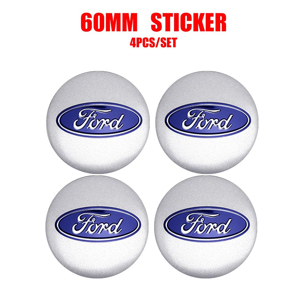 4pcs Car Auto Wheel Center Cover Badge Stickers Hub Cap Replacement For Ford Kuga Mustang S-MAX Transit Ranger Focus