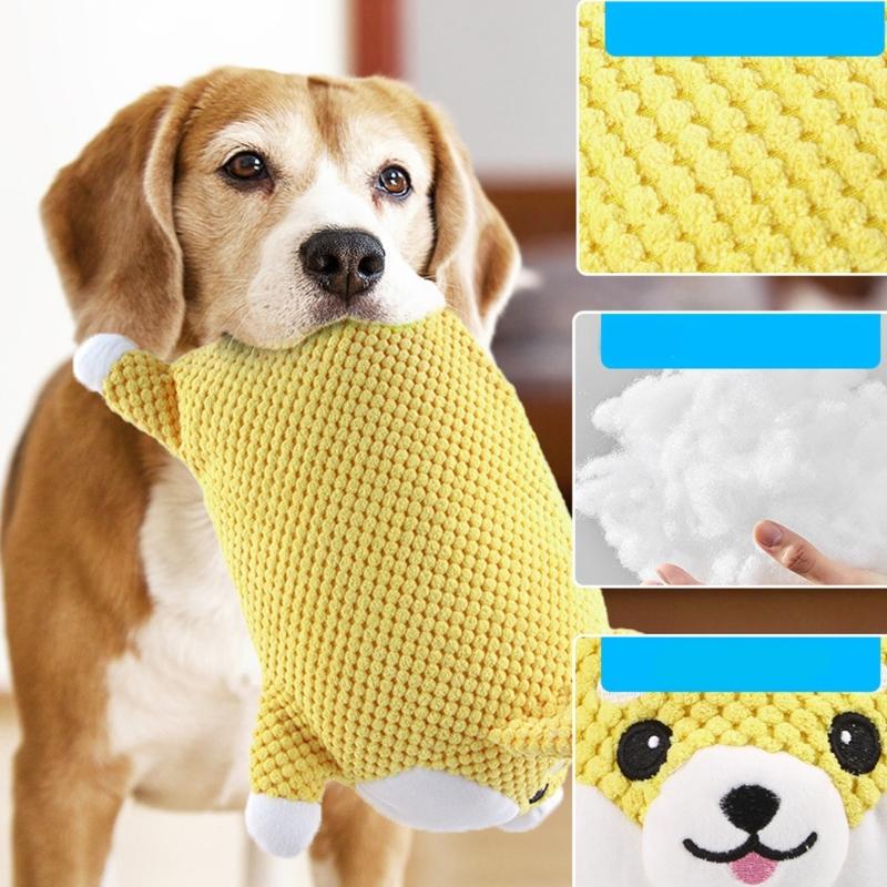Participatory fleece Dog Toy Featuring Built in Squeaker Promoting Chew Resistant Fun and Teeth Health for Small to Average Breeds Ensuring Safe Play