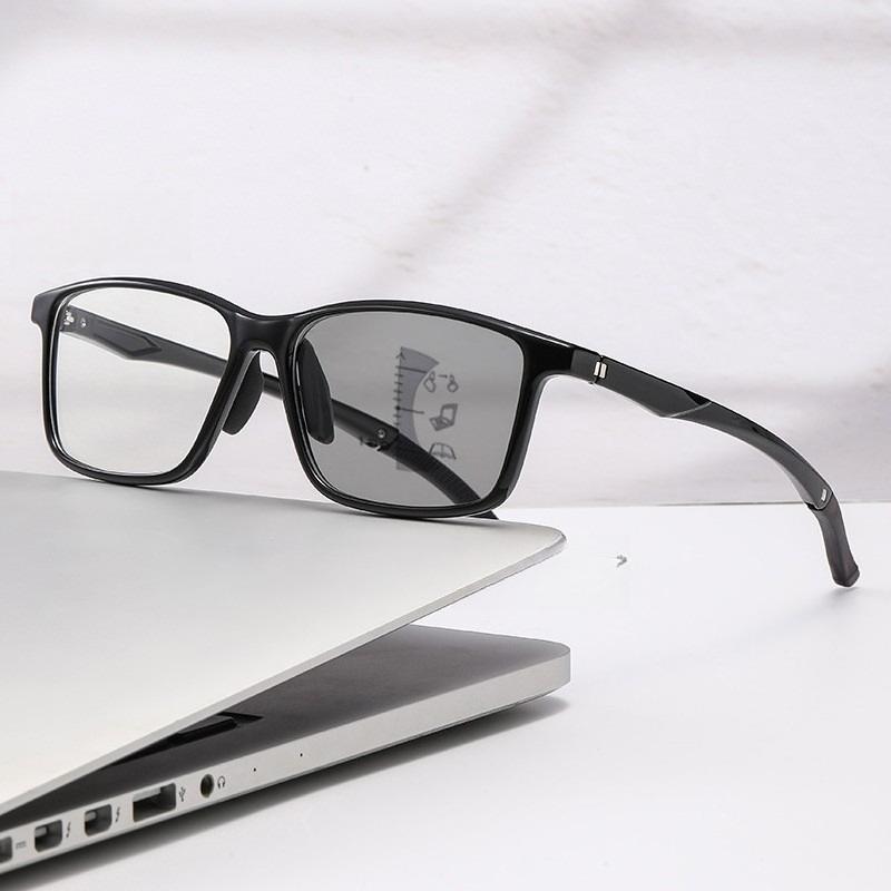 Ultralight Women's Photochromic Reading Glasses Men Retro Progressive Multifocal Eyewear Anti-UV Discoloration Far Sight Glasses