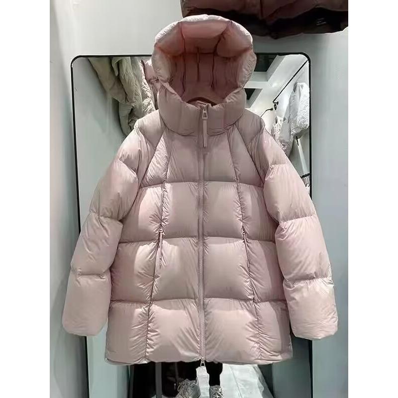 Winter Puff Down Cotton Jacket Women's Medium Long Thicken Hooded Coat Lady Warm Down Jackets Parker Overcoat