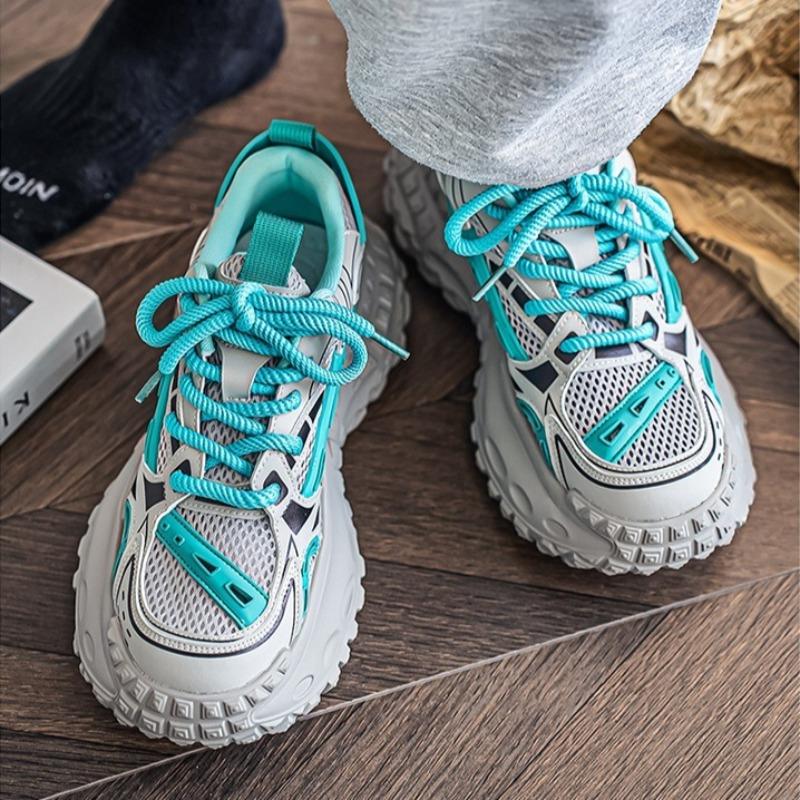 Fashion Sneakers for Men Fad Casual Mesh Mens Platform Sneaker Non Slip Wear Resistant Comfort Lace Up Soft Sole Shoes Zapatillas Hombre