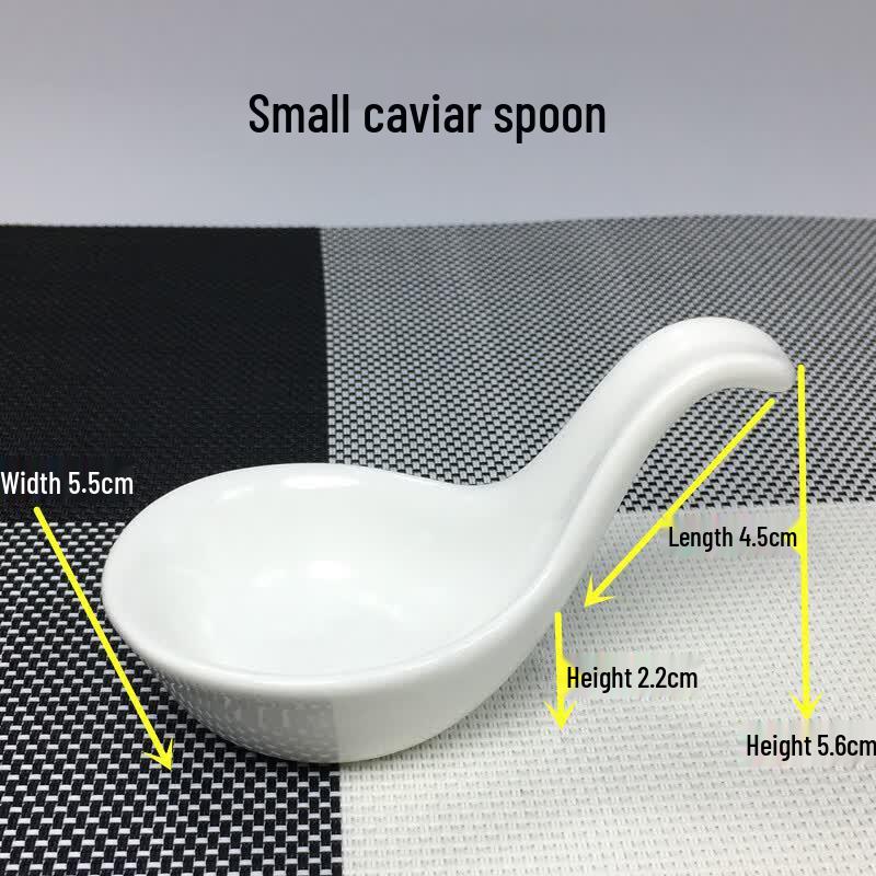 Pure White Ceramic Caviar Spoon Set