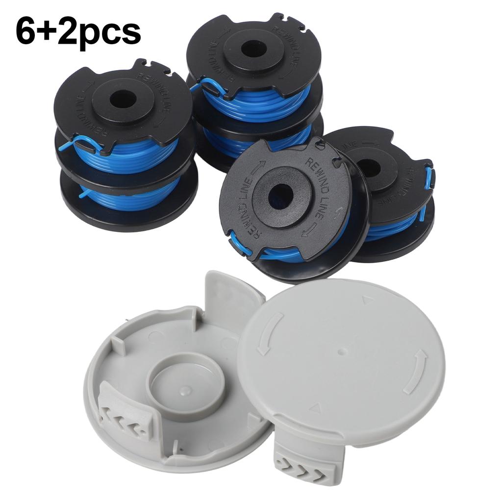 String Trimmer Replacement Spools & Cap for AC14RL3A 11 Feet of Line 6/8/10 Spools with 2 Covers Reliable and Long Lasting