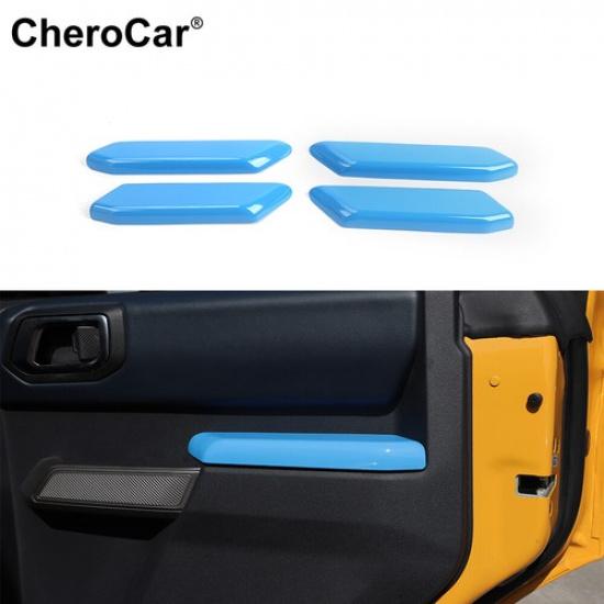 Light Blue Car Inner Door Armrest Handle Trim Decor Cover  For Ford Bronco +