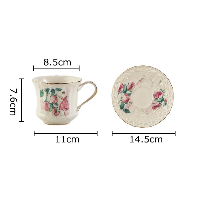 Flowers and Beauties Ceramic Cup&saucer Teapot Coffee Mug Dining Table Milk Mugs Afternoon Tea Teacup Fruit Juice Container