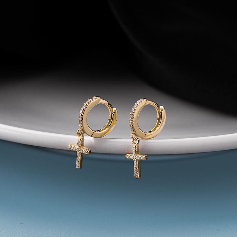 

Срібні хрестики S925: Простий, стильний, креативний діамантовий дизайн для жінок ES2350 золотий