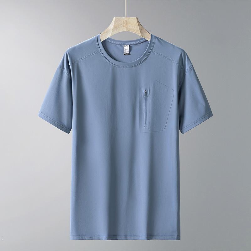 Short-sleeved Outdoor Mountaineering Premium Ice Silk Moisture-wicking and Antibacterial Round-neck Top with Cool Feel