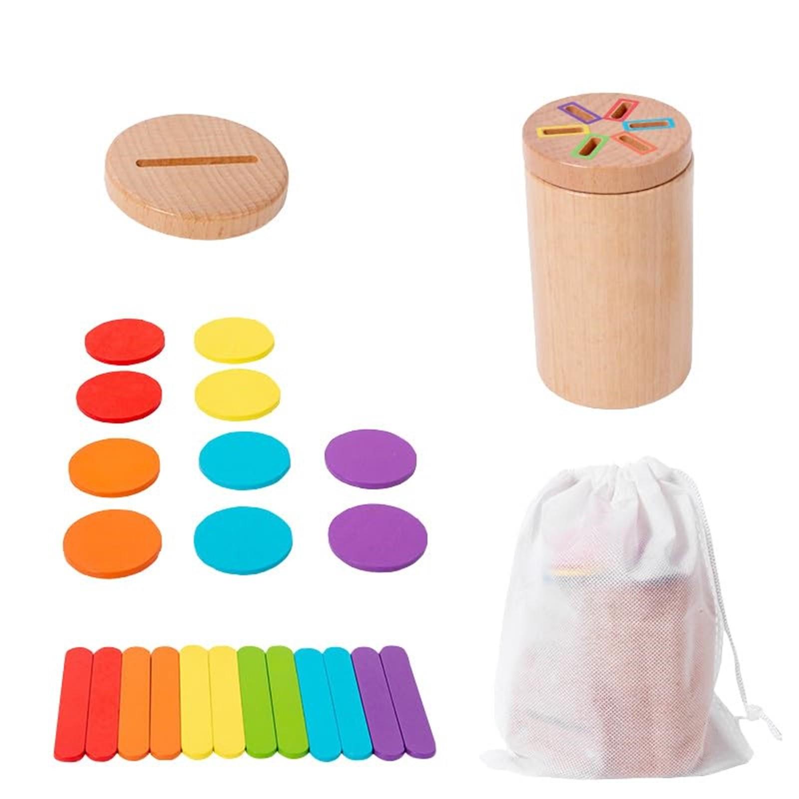 

Игрушки для малышей, деревянная игрушка для сортировки по цвету и развития мелкой моторики, игра на сенсорное сопоставление, безопасная и прочная One Size