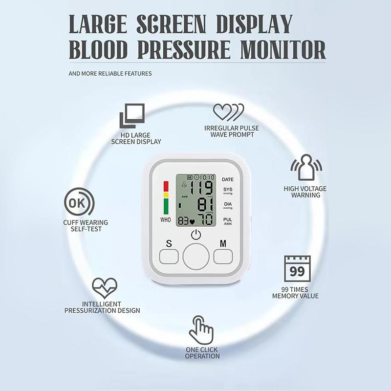 English Voice Digital Arm Blood Pressure Meter Cuff Medical Automatic Pressure Tonometer Tensiometer Baumanometer