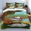 Bears, human, bridge, tree. Bedding sets Duvet cover sets Duvet covers Pillowcases(1 * Duvet Cover 2 * Pillowcases without duvet insert)