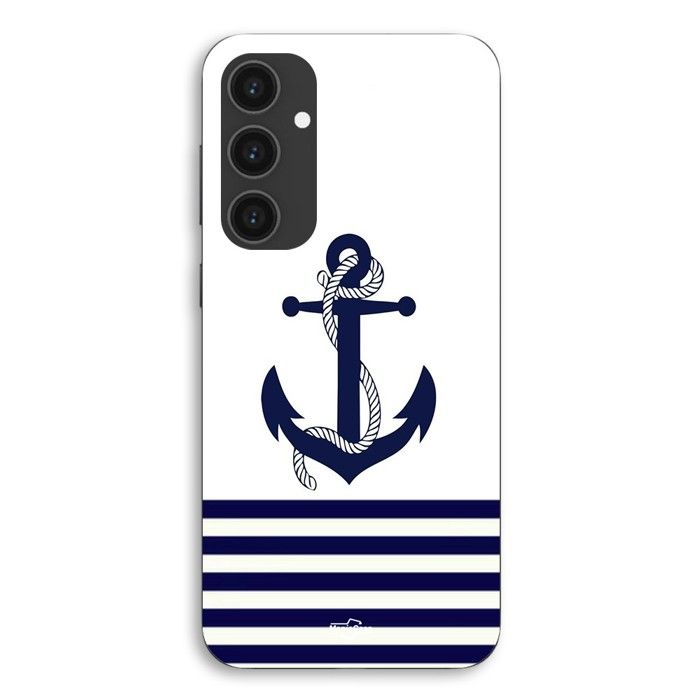 Coque Pour Samsung Galaxy S23 FE Cap sur l'océan, ancre marine fond blanc Maniacase