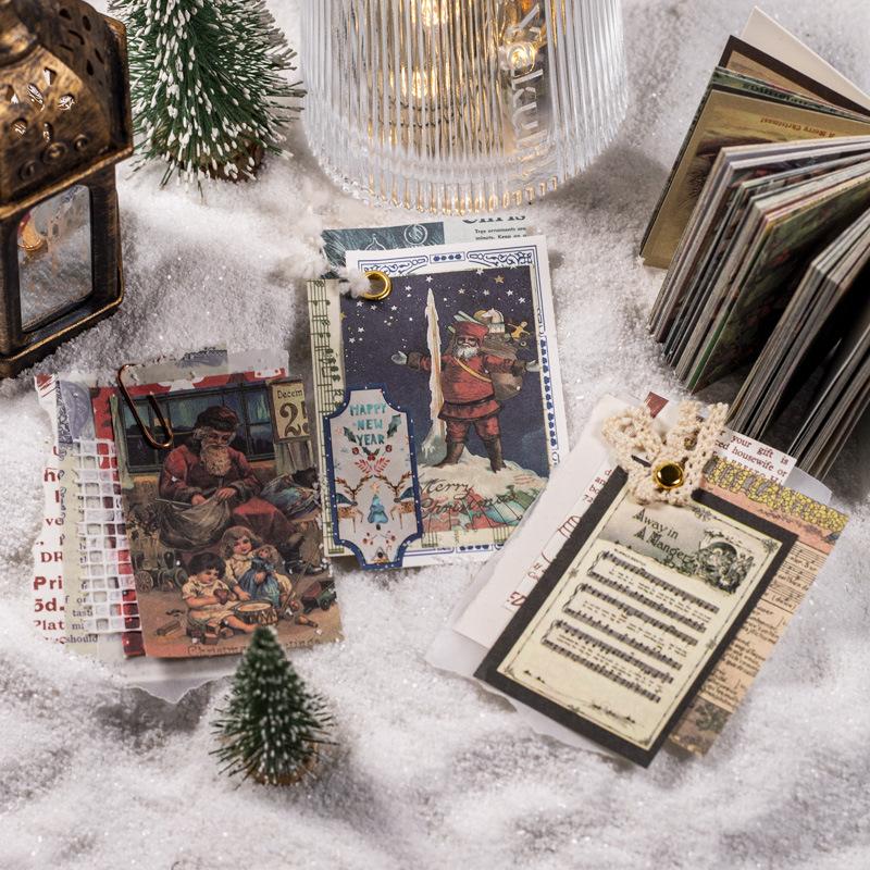 100 pcs Christmas theme Material paper book Mini Decorative Diary Album Scrapbooking accessories Junk Journal Supplies
