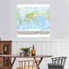 World Map-Geographic Map with Cities,Wall Hanging,Frameless,Home Decor,Study,Geographical Tools,Tourism/education Tools