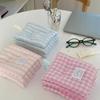 Ins Style Grid Pattern Coaster Portable Cotton Cloth Insulation Pad Drink Coasters  Home Decoration