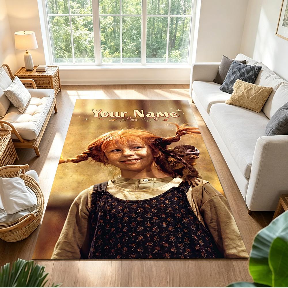 Pippi Customize Your Name Carpet Design for Dining Room Foyer Hallway Kitchen Anti-slip Rug Office home decor Wedding Party Gift