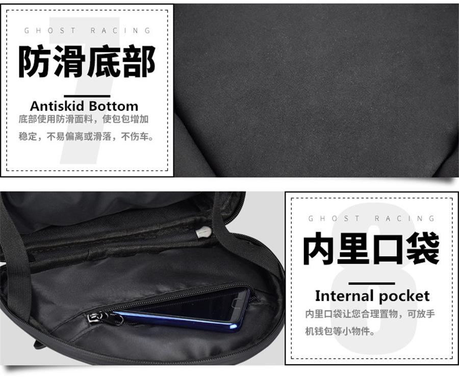 Motorcycle PU Leather Rear Seat Tail Bag Tool Bag Waterproof Carbon Fiber Color
