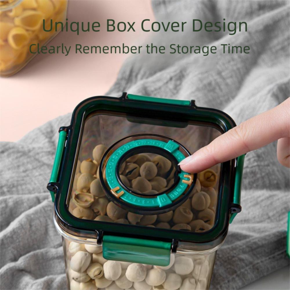 Plastové dózy na sušené ovoce s těsnicím víkem, nádoba na obilí, krabička na svačinu, kuchyňské potřeby