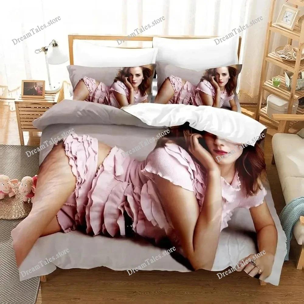 Fashion 3D Print Bed Sheet Emma Watson Bedding Set Single Twin Full Queen King Size Bed Set Adult Kid Bedroom Duvetcover Sets