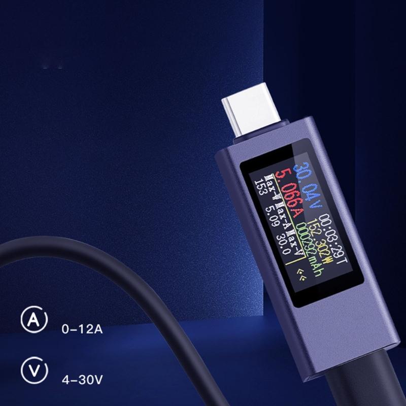 Real Time Charging Current Voltages Monitor Accuracy 0.001A Voltages Tester Aluminum Construction For Mobile Devices