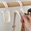 5pcs White Plastic Wardrobe Hooks - Durable Handbag Hangers with Smooth Finish, Ideal for Organizing Accessories & Bags