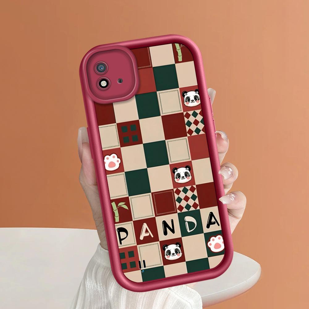 Soft Silicone Square Ladder Printing Pattern Phone Casing Full Cover Camera Shockproof Protection Rubber Case for OPPO Realme