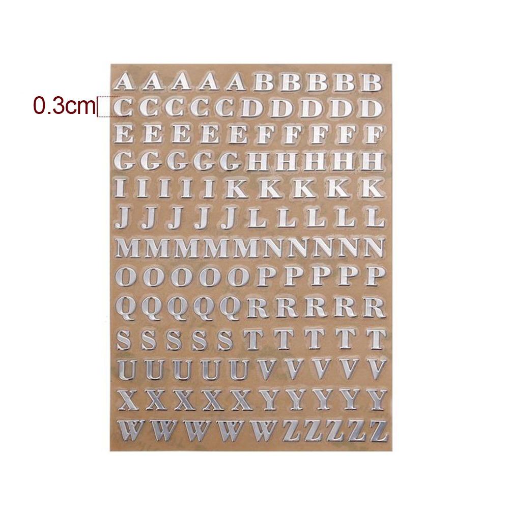 1PC Copper-Nickel Epoxy Resin Decorative Stickers 3mm Thickness Gold Sliver Chunky Glitter Letters Epoxy Resin Art Metal