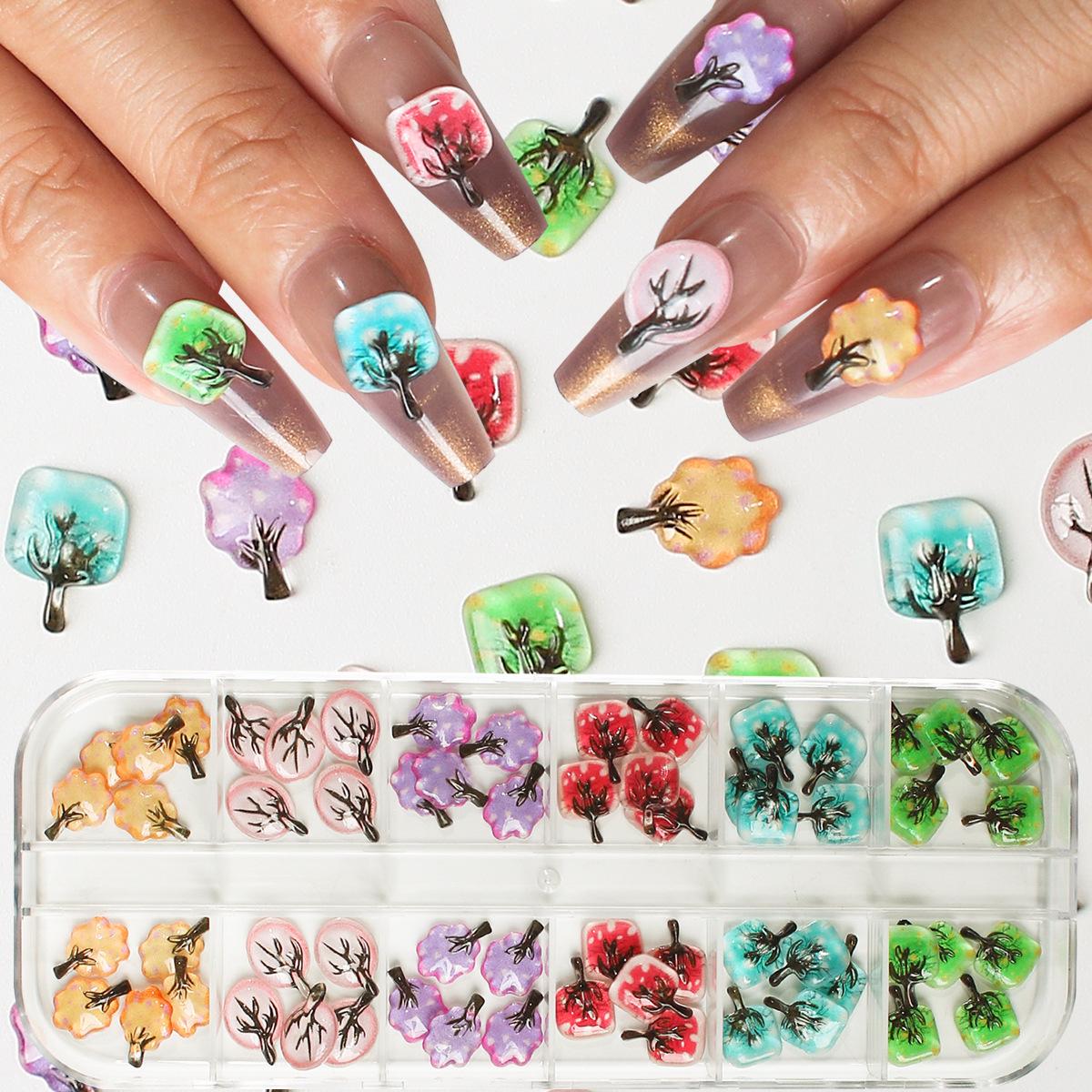 Autumn Winter Retro 3D Maple Leaf Nail Art Stickers for Creative DIY Decoration