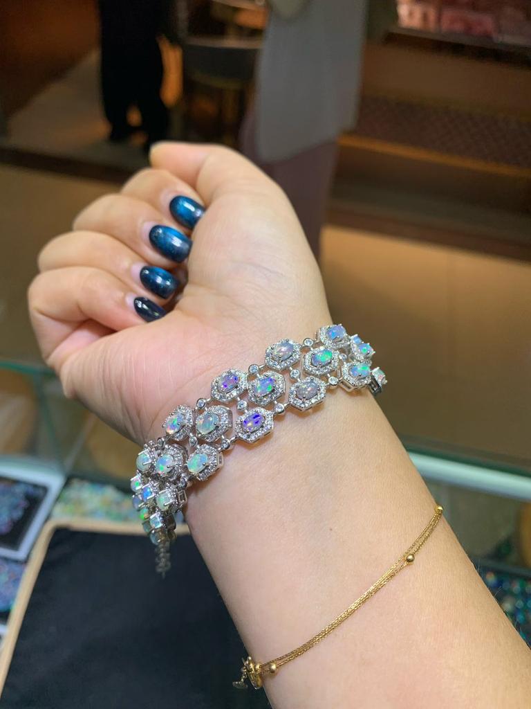 Luxury Natural White Opal Bracelet 925 Silver Good Quality Ethiopian Opal Gemstone 3*4mm for Women Party Birthday Jewelry Gift